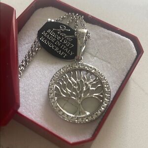 Mondo Cattolico Vatican Blessed Silver Tree of Life Necklace
